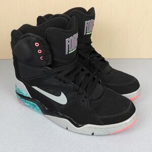 NIKE AIR COMMAND FORCE MEN'S 10 SPURS BLACK GREY JADE PINK 684715 001 RARE